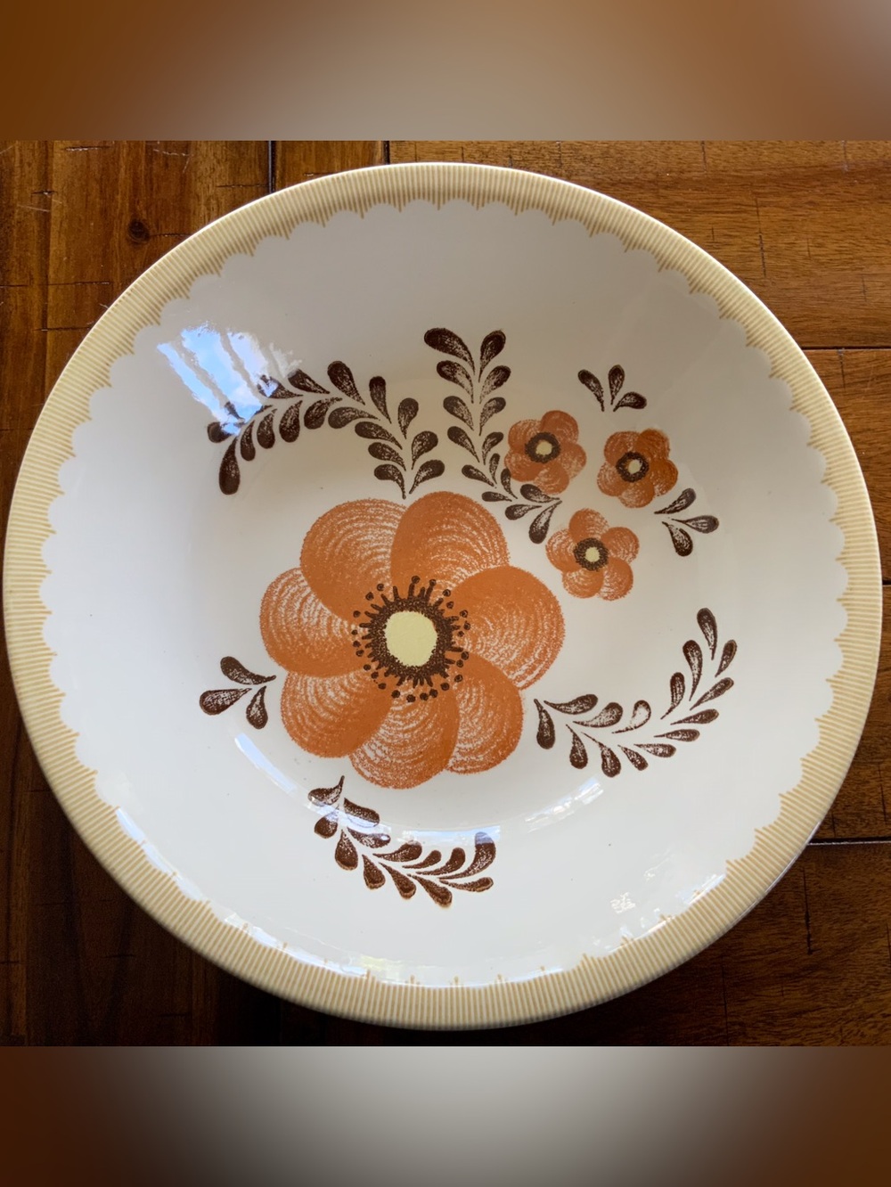 VINTAGE LARGE SERVING BOWL by ROYAL CHINA CO. 11 3/4” ROUND FLORAL